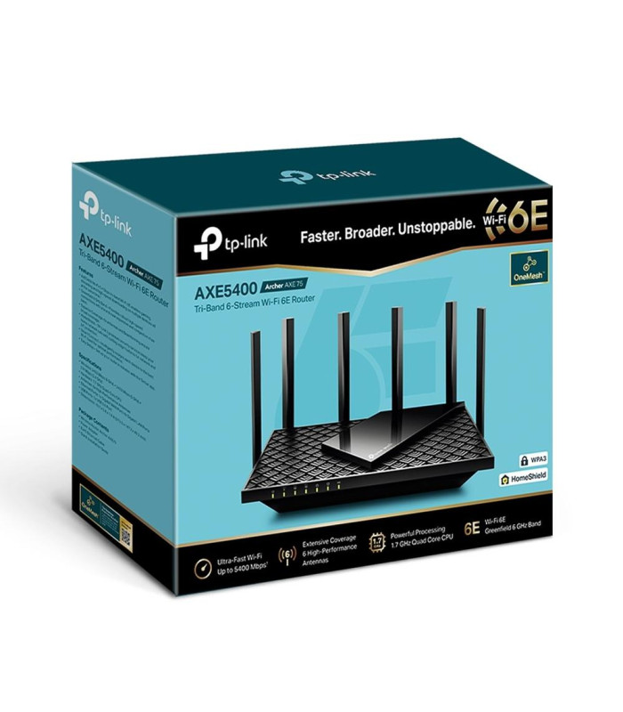 Router wifi tp - link archer axe75 ax5400 tri - band 5400 mbps