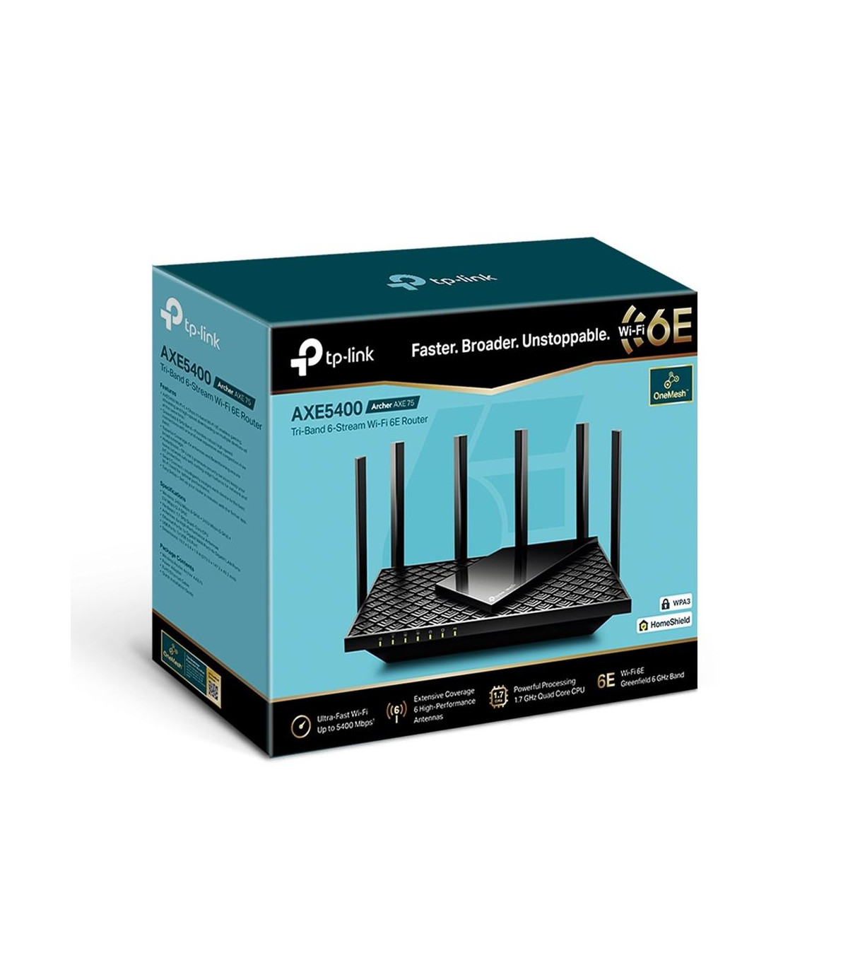 Router wifi tp - link archer axe75 ax5400 tri - band 5400 mbps