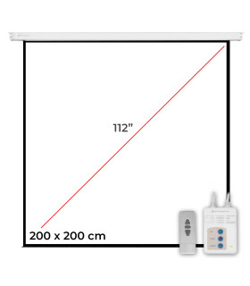 Pantalla electrica videoproyector pared y techo phoenix 112´´ ratio 1:1 - 4:3 - 16:9 2m x 2 m posicion ajustable - carcasa blanc