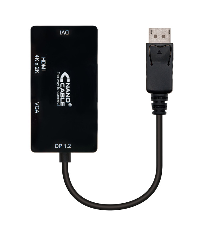 Conversor displayport a vga - dvi - hdmi nanocable 15cm -  macho - hembra