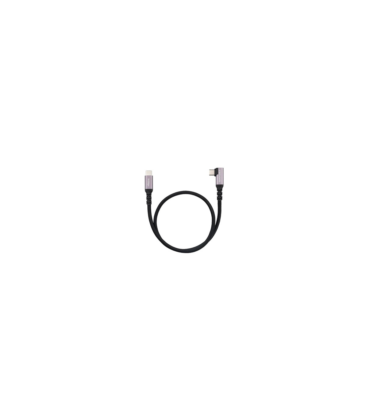 Cable nanocable usb - c 3.2 gen2 acodado 100w 1m
