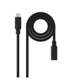 Cable nanocable usb - c 3.2 gen2x2 100w c - m - h 1.5m alargador