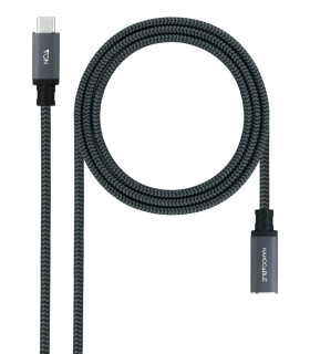 Cable nanocable usb 3.2 gen2x2 20gb 100w c - m - h 1.5m alargador usb - c algodon