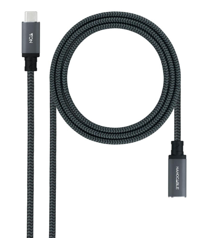 Cable nanocable usb 3.2 gen2x2 20gb 100w c - m - h 1.5m alargador usb - c algodon