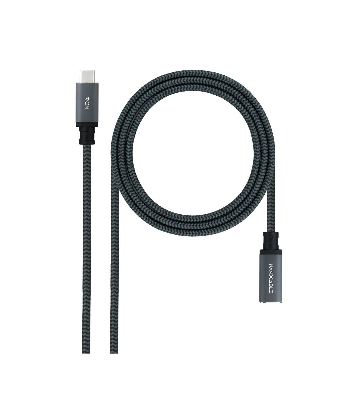 Cable nanocable usb 3.2 gen2x2 20gb 100w c - m - h 1.5m alargador usb - c algodon