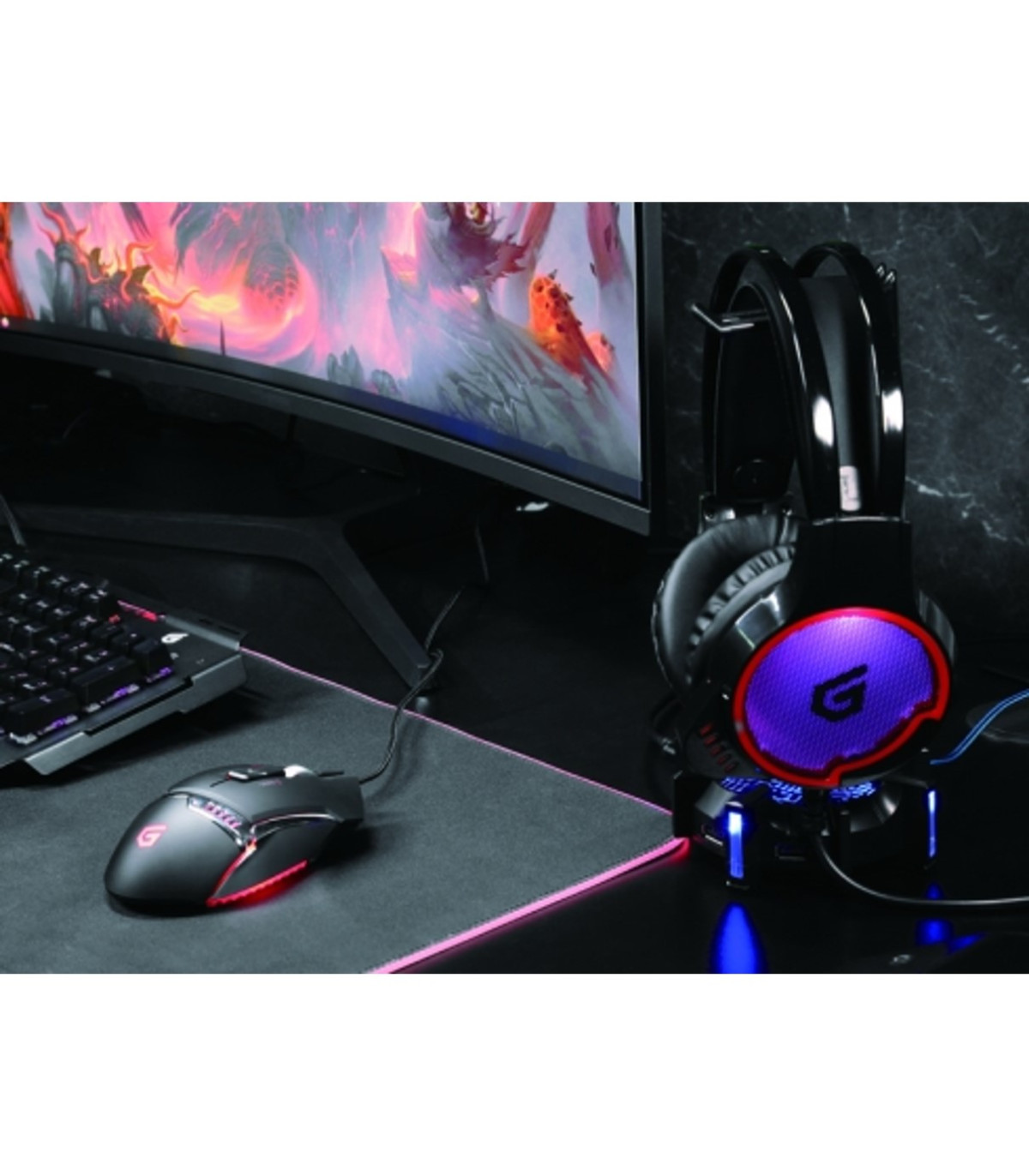 Auricular gaming conceptronic athan01b 7.1 luces led 7 colores para pc - ps4
