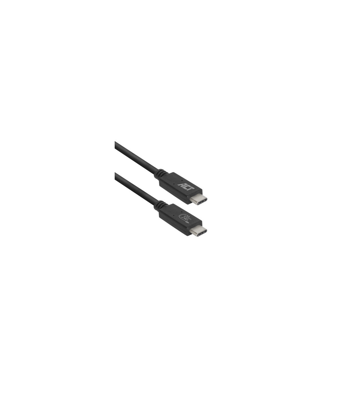 Cable usb - c act connectivity carga 240w  mas datos 20 gbps 1.m certificado usb - if