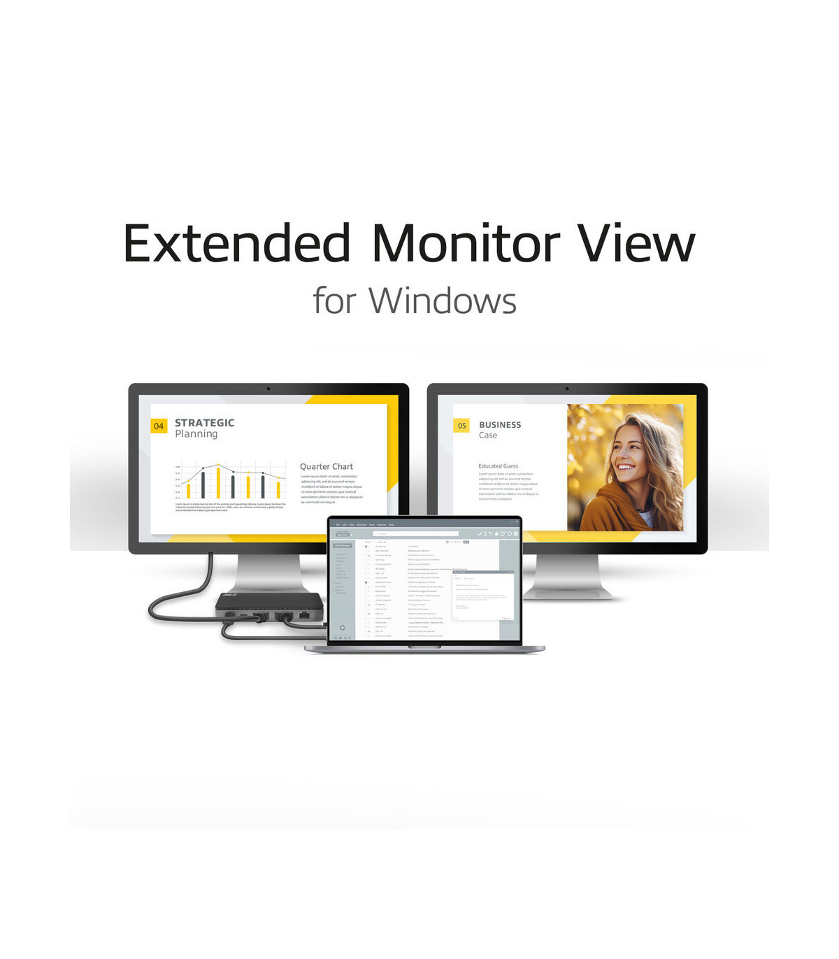 Docking station act connectivity usb - c 4k mst 2 monitores hdmi - ethernet - usb - c - 3x usb - a - pd pass - through cable 1m