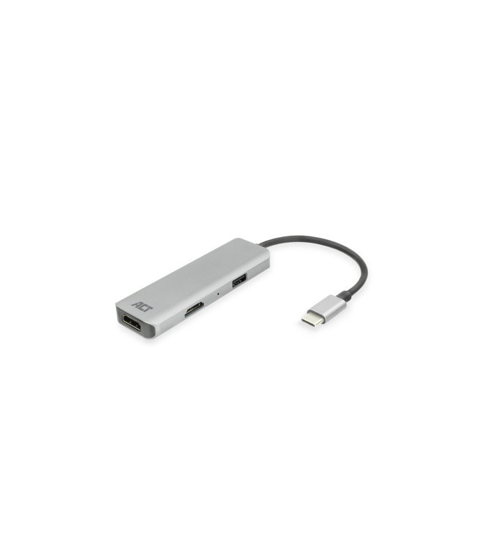 Adaptador act connectivity usb - c a 2 hdmi 4k - usb a