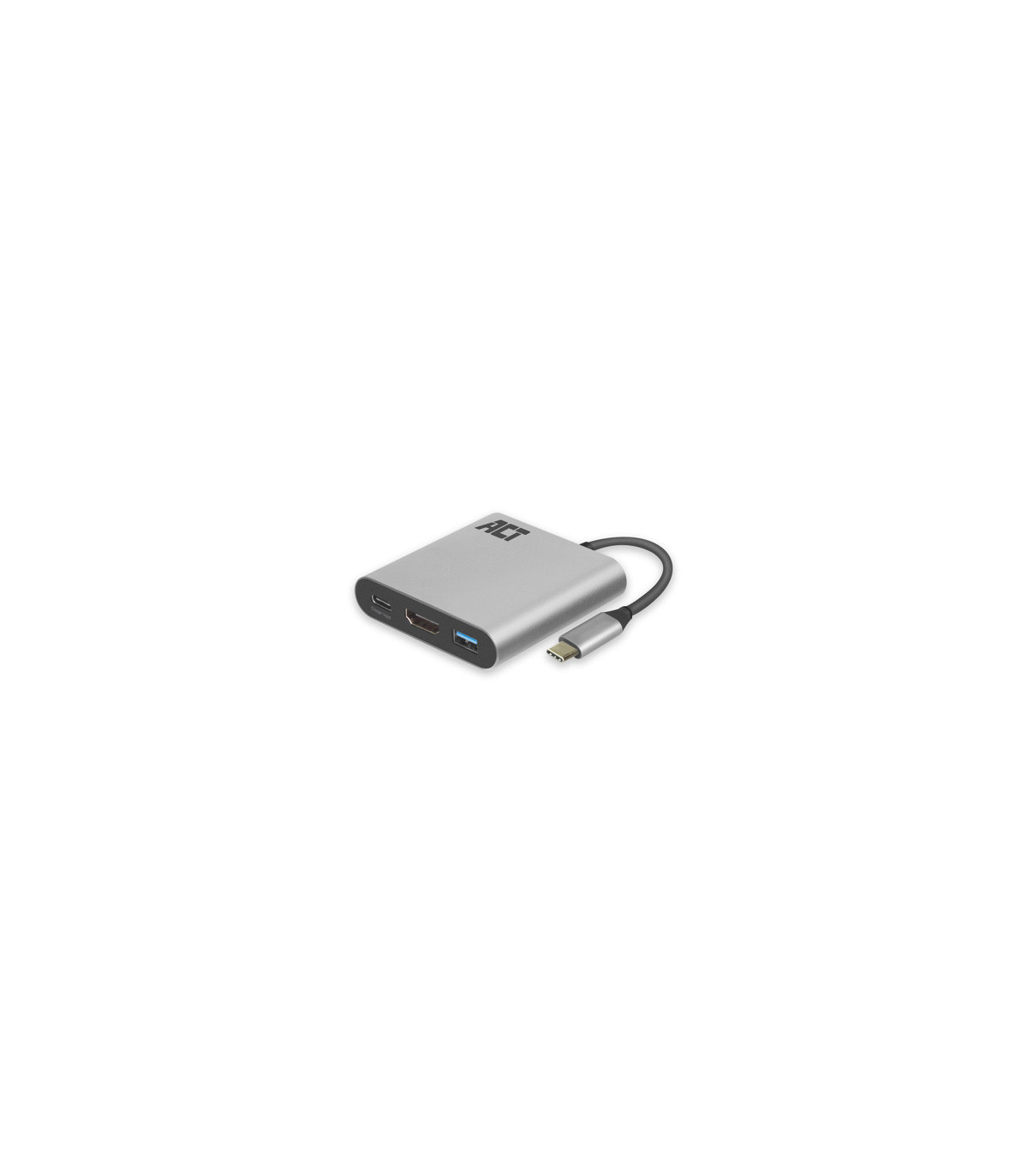 Adaptador act connectivity usb - c a hdmi - usb a - usb - c pd