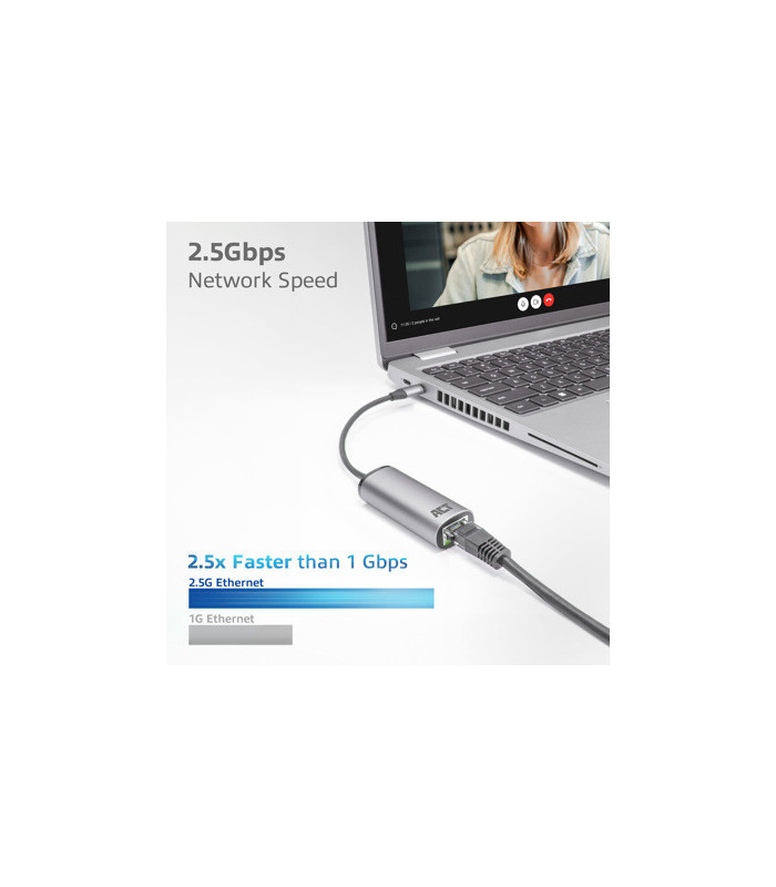 Adaptador act connectivity usb - c a rj45 ethernet 2.5gb