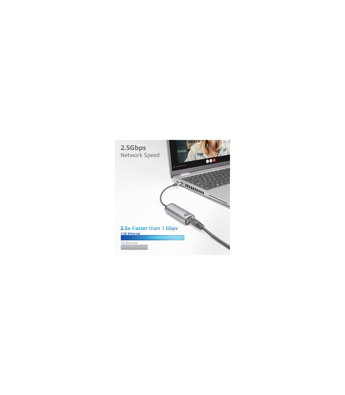 Adaptador act connectivity usb - c a rj45 ethernet 2.5gb