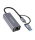 Adaptador de red usb tipo c - usb 3.2 a rj45 ewent 15cm -  macho - hembra -  gris
