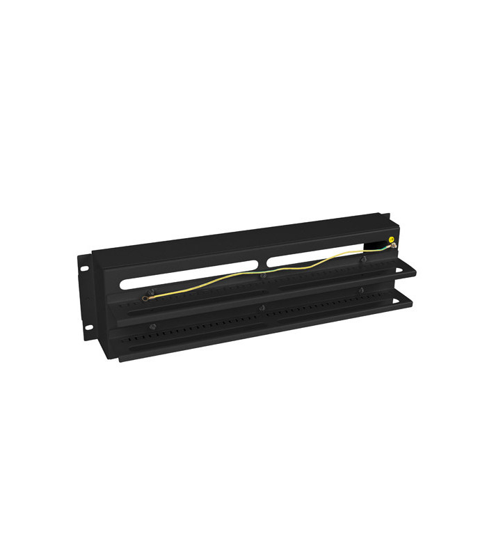 Panel lanberg de distribucion de tension 19'' 3u con rail din ts - 35 negro