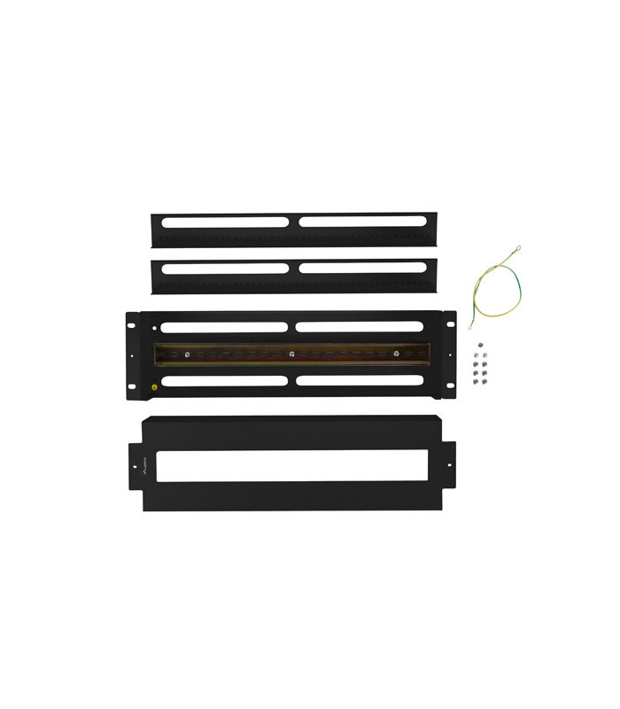 Panel lanberg de distribucion de tension 19'' 3u con rail din ts - 35 negro