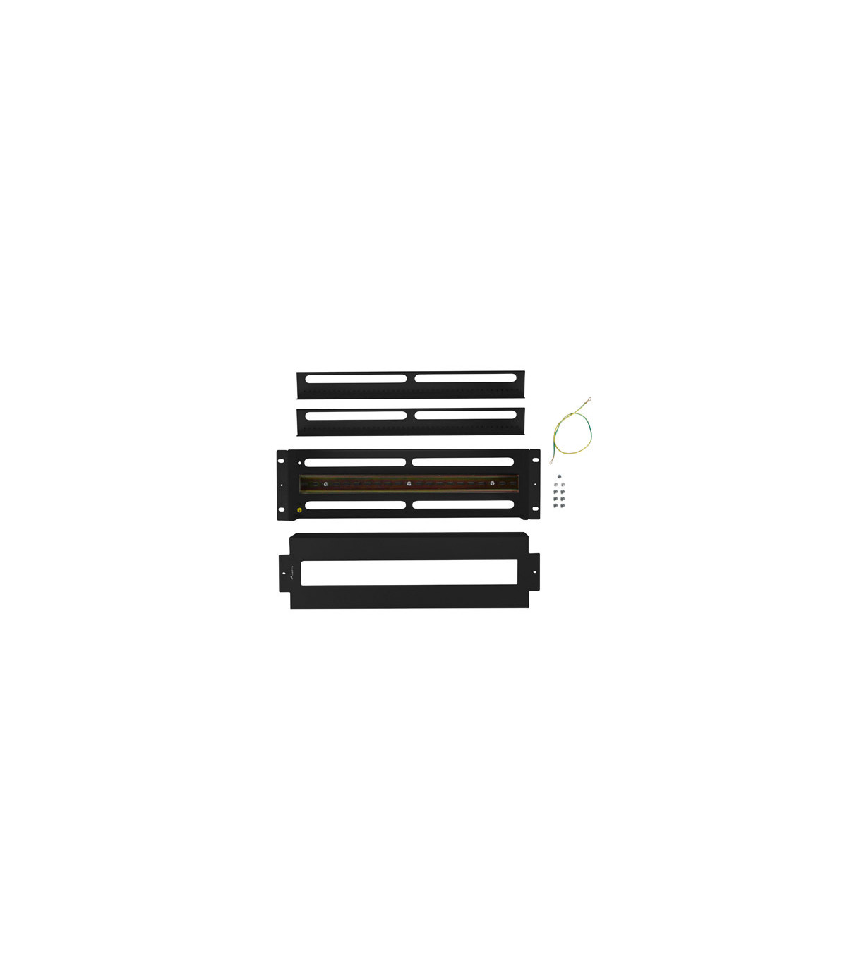 Panel lanberg de distribucion de tension 19'' 3u con rail din ts - 35 negro