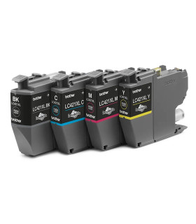 Pack cartuchos tinta brother lc421xlval negro cian magenta amarillo 500 paginas