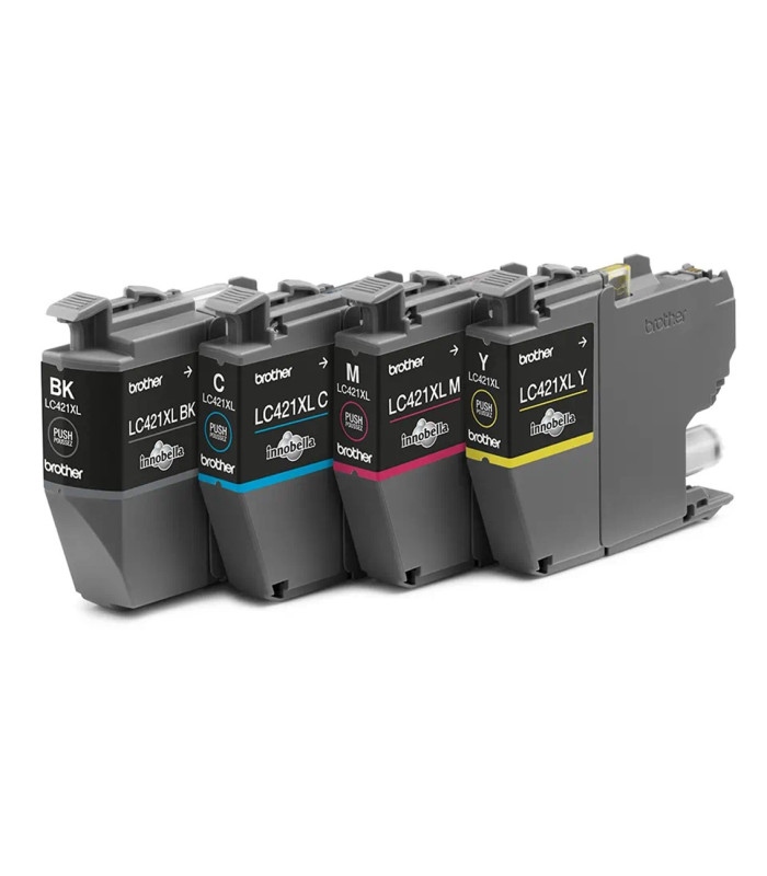 Pack cartuchos tinta brother lc421xlval negro cian magenta amarillo 500 paginas