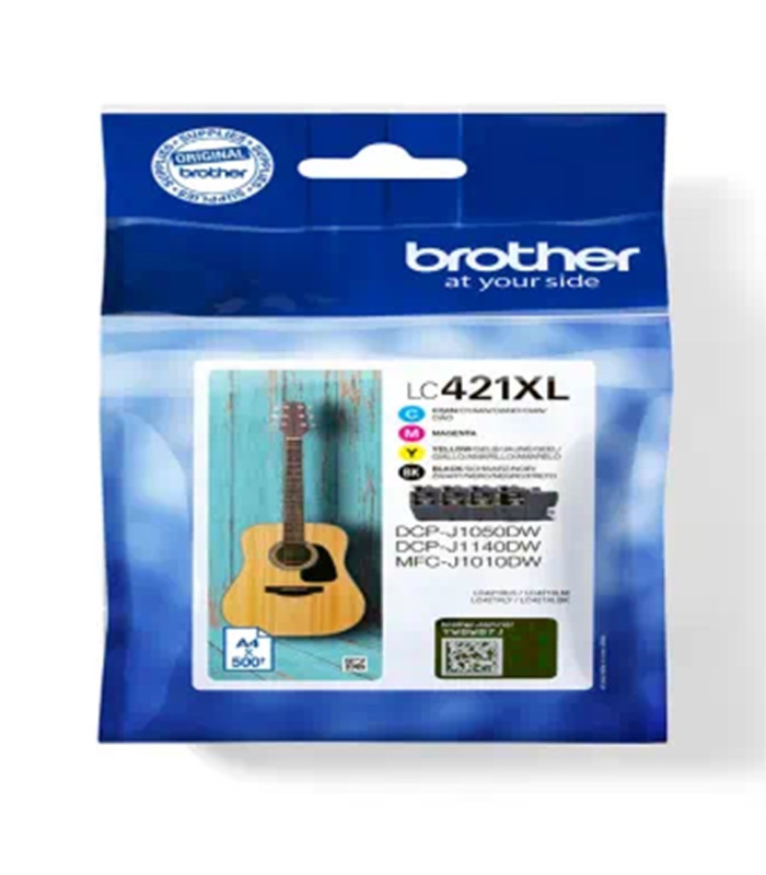 Pack cartuchos tinta brother lc421xlval negro cian magenta amarillo 500 paginas