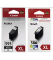 Multipack canon pg - 595xl - cl - 586xl pvp 4x6 photo paper gp - 501 50 hojas
